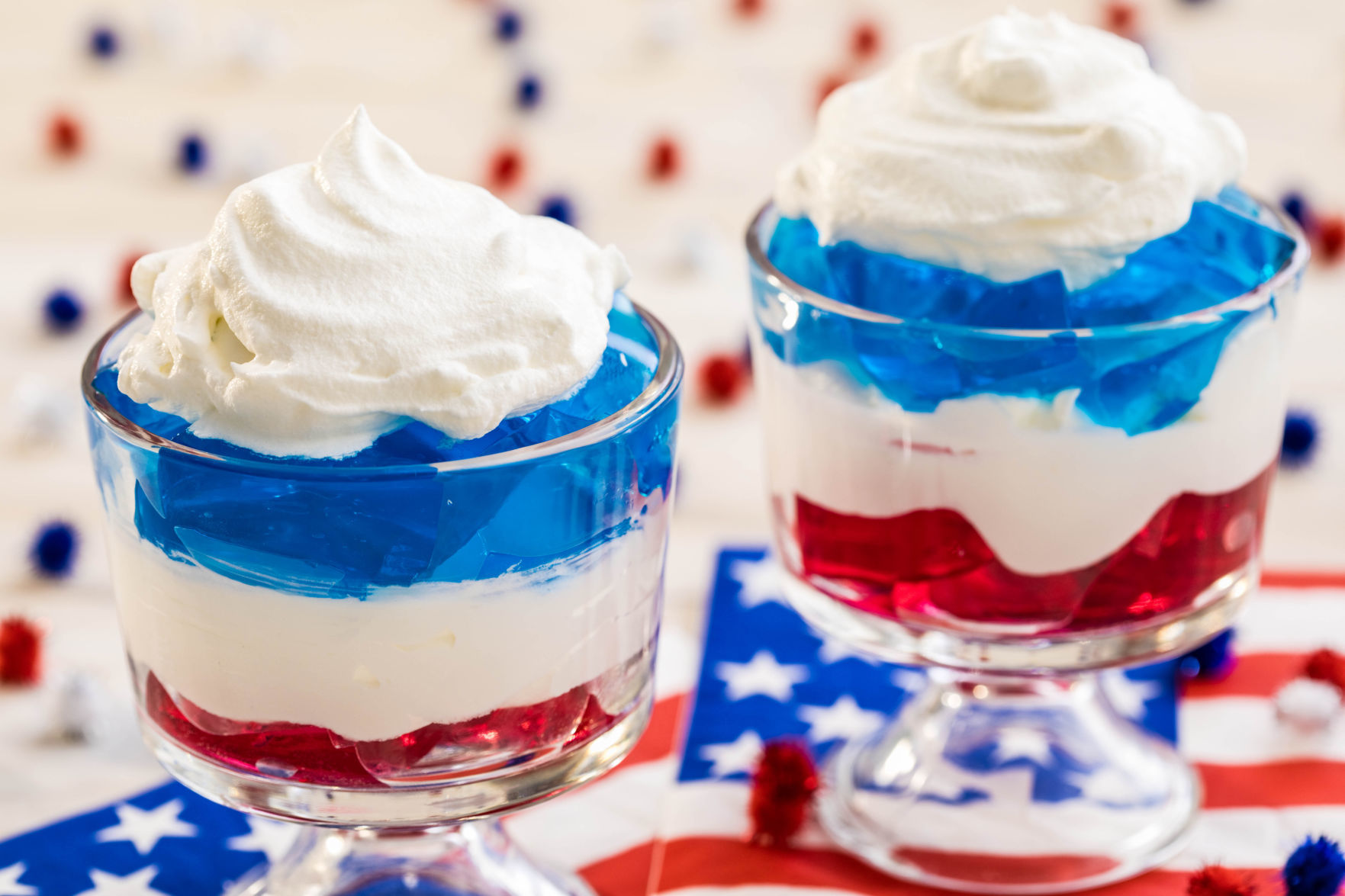 Red, White and Blue Jello Cake